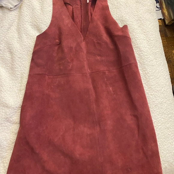 Free People Women's Retro Love Suede Mini Dress Maroon - Picture 2 of 5